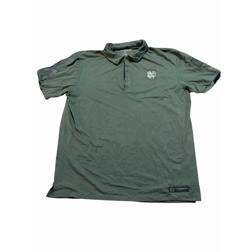 Notre Dame Colosseum Military Style Polo - Dark Green - XL - $70